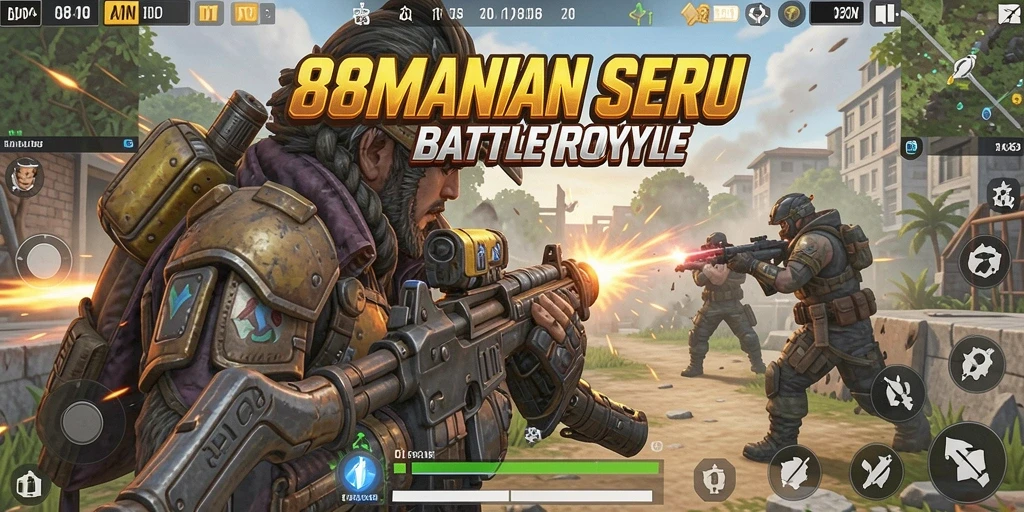 Tampilan seru dari gameplay Battle Royale di 88MAIN.