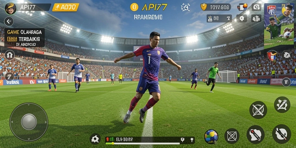 Screenshot gameplay API77 menampilkan aksi olahraga yang mendebarkan.
