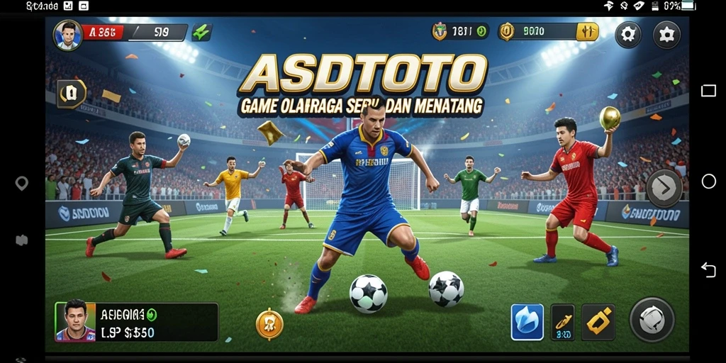Tampilan gameplay seru dari ASDTOTO, menunjukkan aksi pertandingan olahraga.