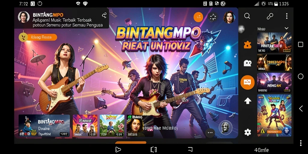 Tampilan menarik dari gameplay BINTANGMPO yang penuh musik.