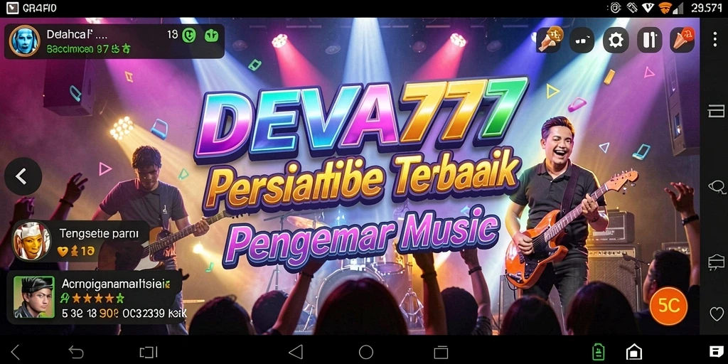 Screenshot DEWA777 menampilkan gameplay penuh semangat dan interaksi musik.
