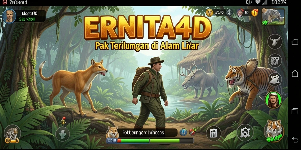 Screenshot utama ERNITA4D menampilkan karakter utama dalam misi petualangan yang mendebarkan.