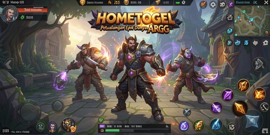 Tampilan gameplay HOMETOGEL yang menakjubkan dengan pertarungan seru.