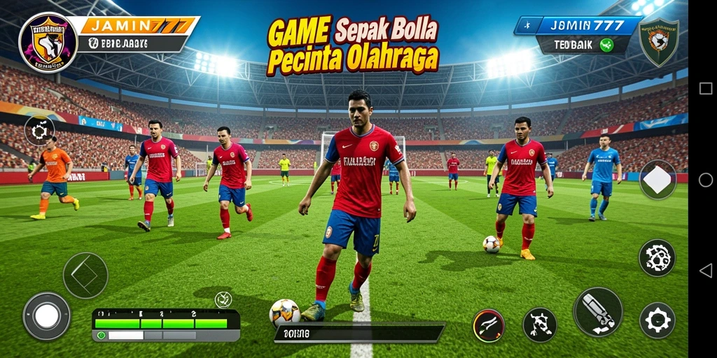 Tampilan gameplay JAMIN777 yang menegangkan di lapangan sepak bola.
