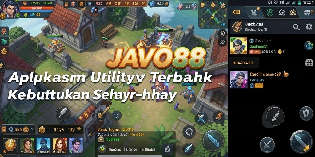 Tampilan utama aplikasi JAVO88 dengan fitur-fitur utility yang memudahkan.