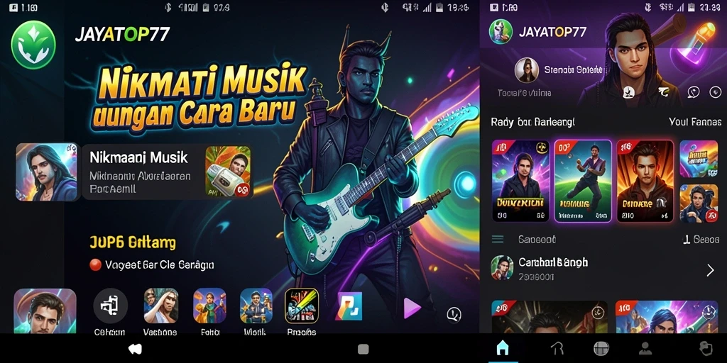 Screenshot gameplay JAYATOP77 menampilkan interaksi musik yang seru.