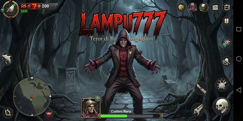 Screenshot menampilkan suasana menakutkan dalam LAMPU777 saat menjelajahi lokasi angker.