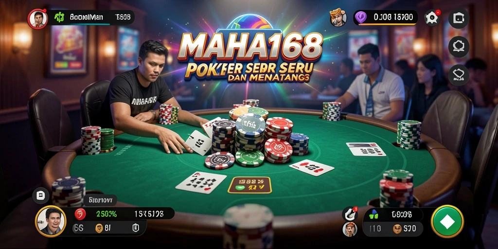 Screenshot gameplay MAHA168 dengan aksi poker seru.