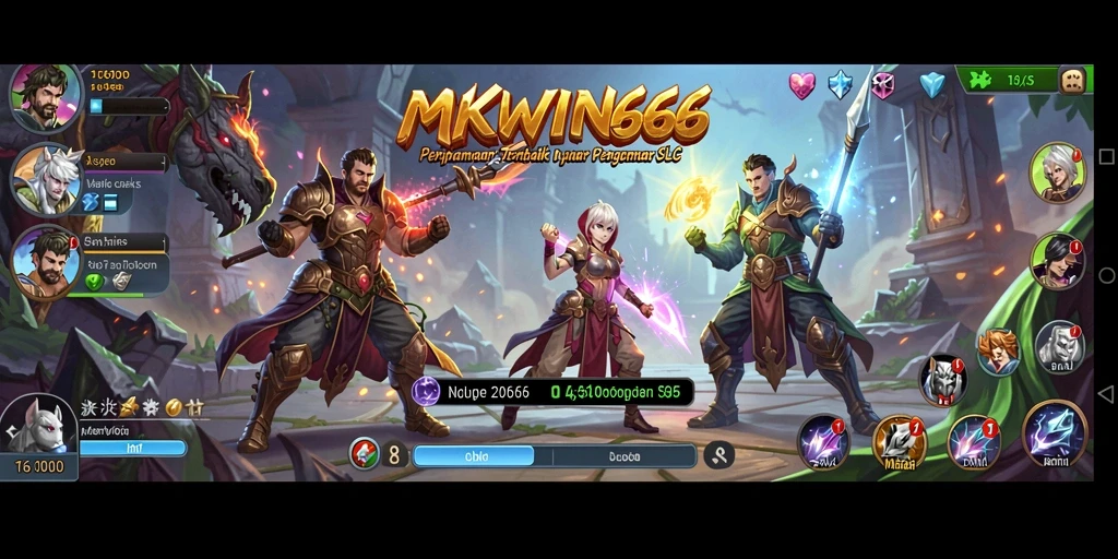 Screenshot MKWIN666 menampilkan aksi pertempuran yang mendebarkan dalam game SLG.