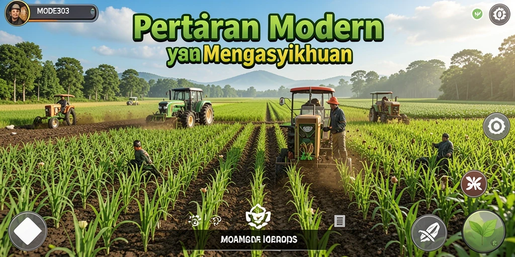 Tampilan gameplay pertanian yang menarik dan interaktif.
