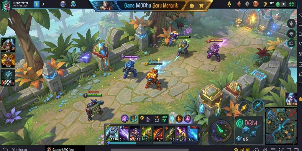 Tampilan gameplay menarik dari NEKOTOTO dalam aksi MOBA.