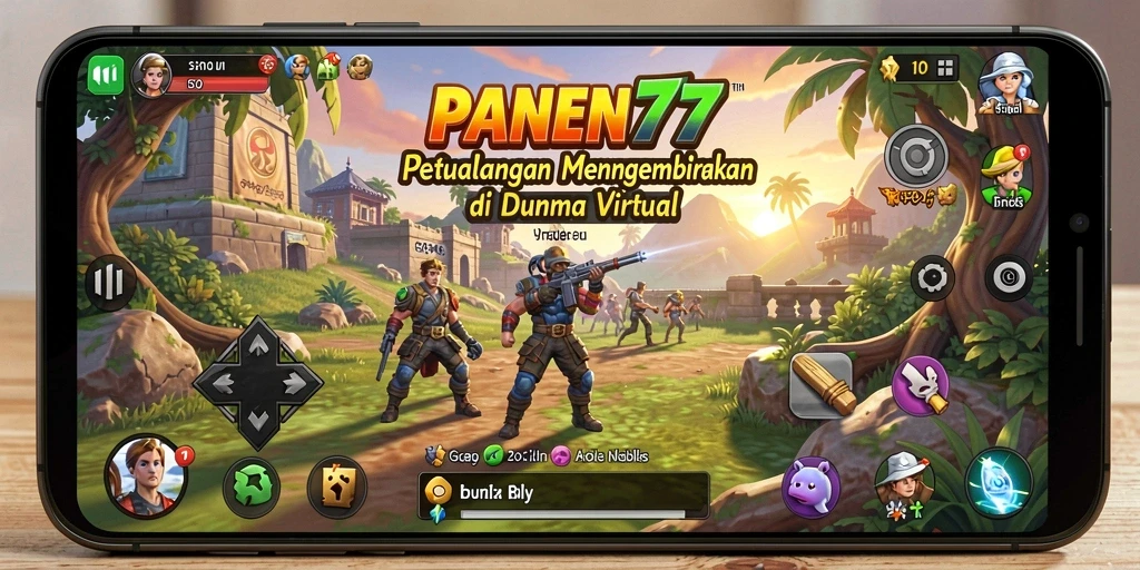 Tangkapan layar menampilkan aksi seru dalam petualangan di PANEN77.