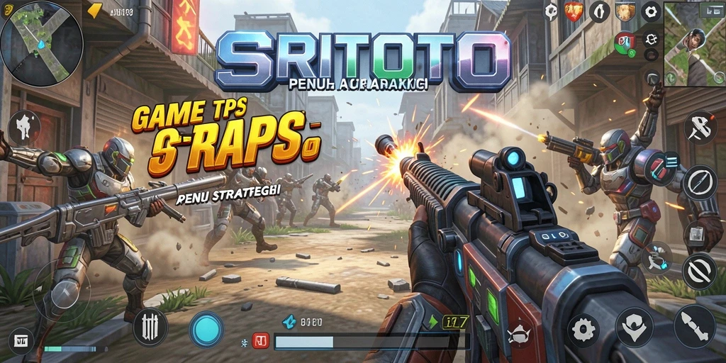 Screenshot utama SRITOTO menampilkan aksi menegangkan dalam gameplay TPS.