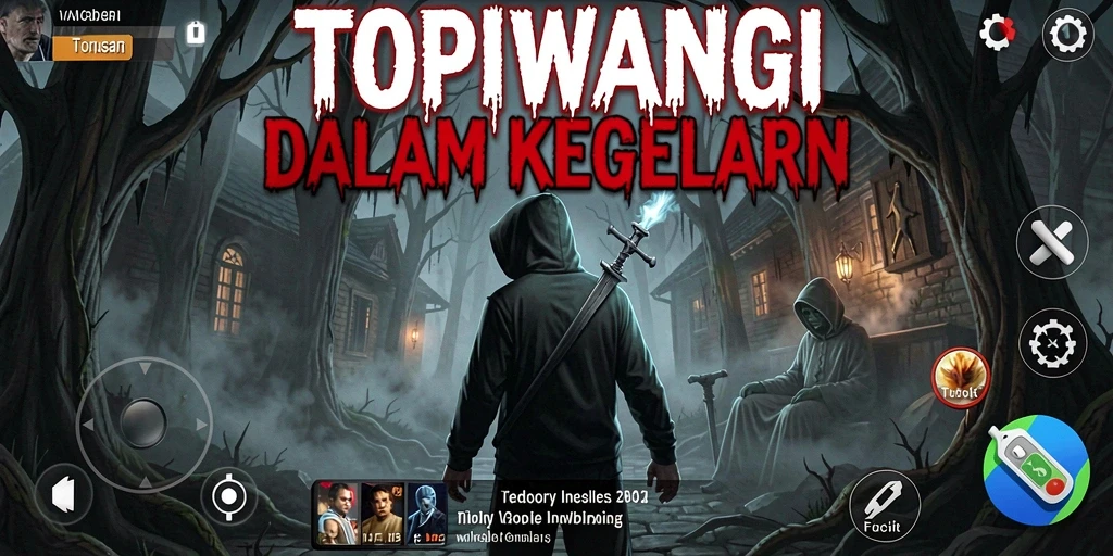 Screenshot gameplay <strong>TOPIWANGI</strong> menampilkan suasana Horror yang mencekam.