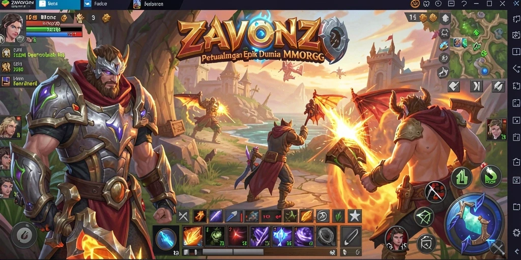 Tangkapan layar gameplay ZAVONZO menampilkan aksi seru di dunia MMORPG.